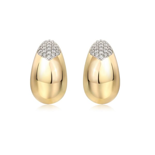 14K YG HOLLOW DROP